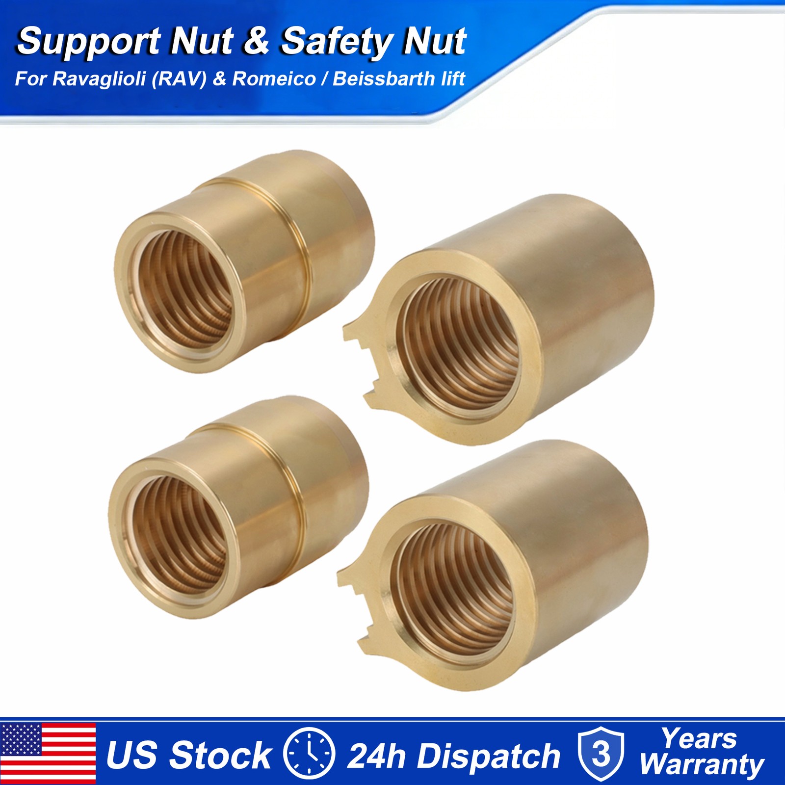 4PCS TR40x5 RightHand Thread Nut Set for Ravaglioli Beissbarth Lift KPX KPN R237