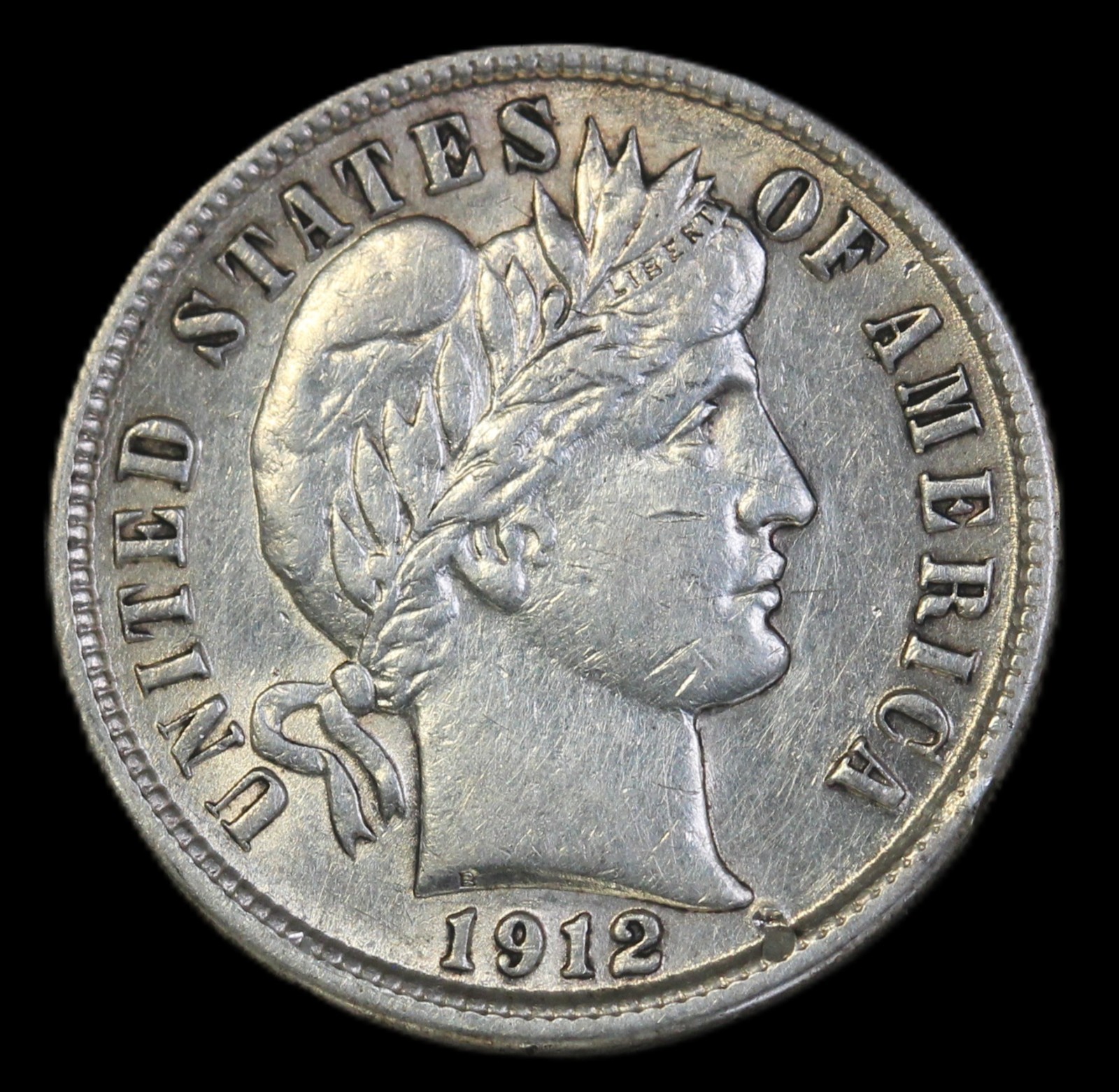 1912-S 10C Barber Dime - Choice AU  - SMH 1646