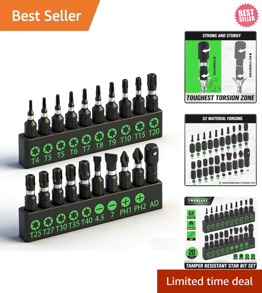 SWANLAKE 20PCS Tamper Resistant Torx Set: Heavy-Duty, Secure, and Reliable