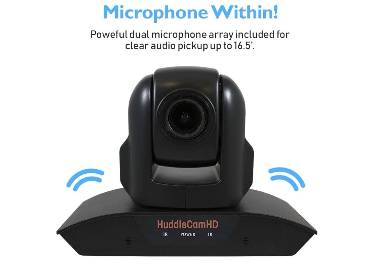 HuddleCamHD PTZ USB 2.0 1080p Conference Webcam w/ Built-In Microphone Black