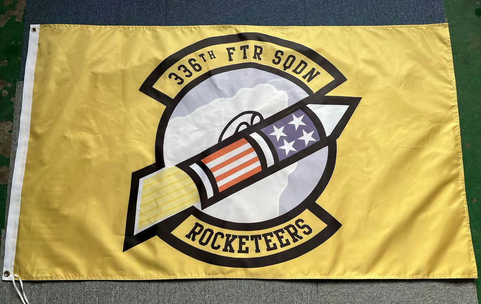 USAF 336th Fighter Squadron "Rocketeers" 3x5 ft Single-Sided Flag Banner