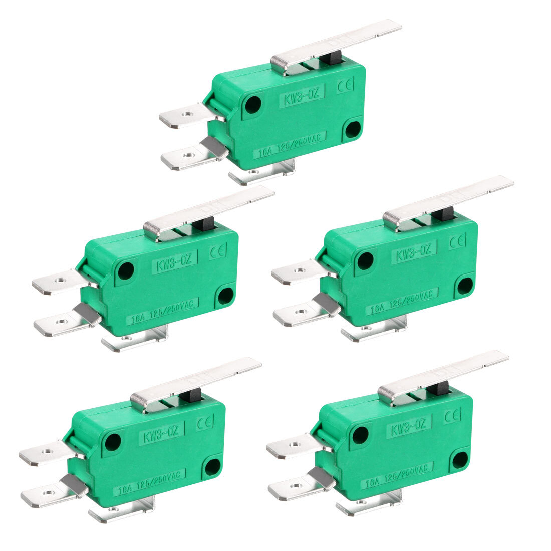 5PCS KW3-OZ 16A 125/250VAC SPDT NO NC Hinge Lever Type Micro Limit Switches