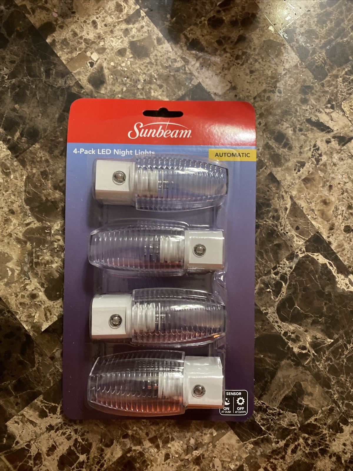 4 Pack Of White Automatic LED Night Light -Sensor - Standard USA PLUG IN -NEW