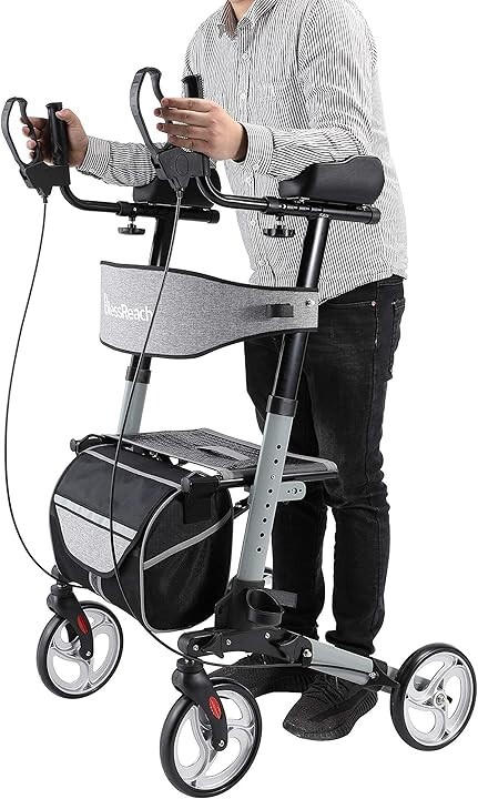 BlessReach Rolling Walkers for Seniors Four Wheel Walker Rollator Walker Easy