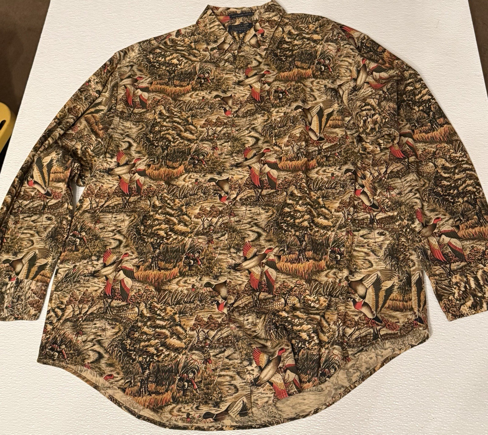 Vintage Ducks Unlimited Long Sleeve Button Up All Over Wetlands Print Size Large
