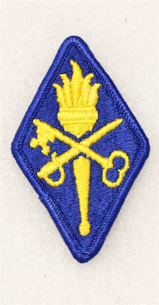 Army Patch 4651 - Quartermaster Center & School (blue) - merrowed edge
