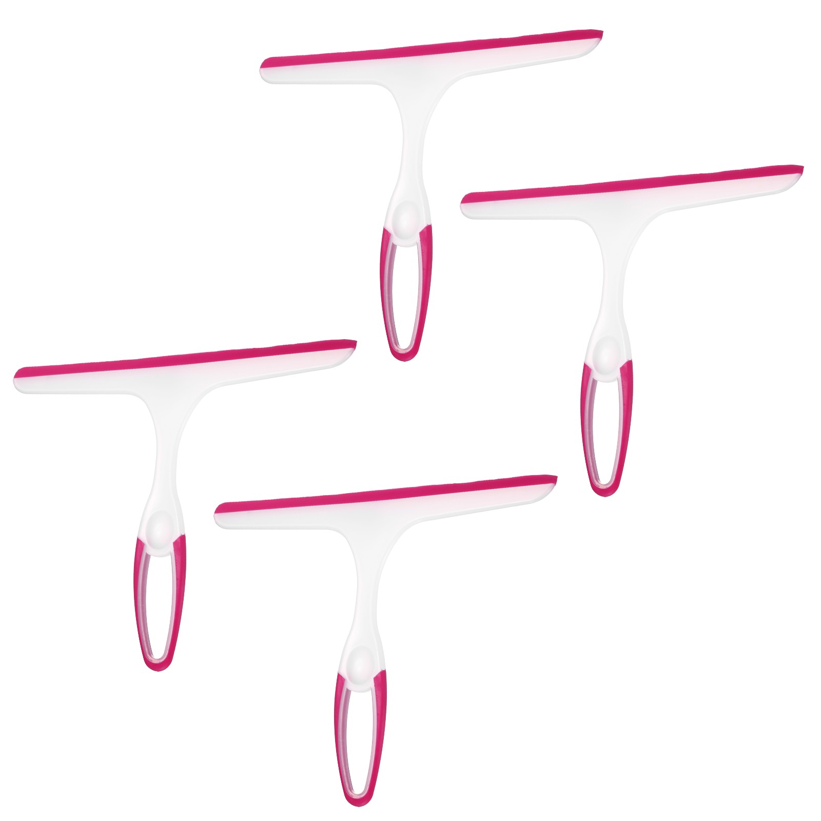 4 Pack 10 Inch Shower Squeegee for Glass Doors & Mirrors, Red