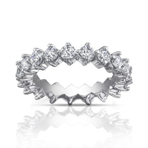 2.00 ct Ladies Round Cut Diamond Eternity Wedding Band Ring In Platinum