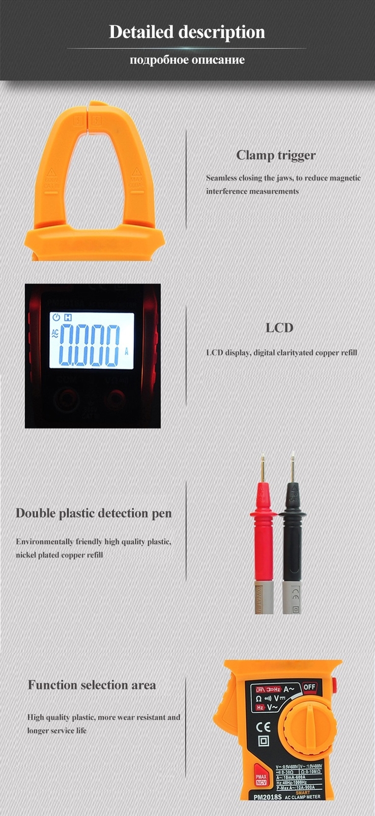 Digital Clamp Meter Digital Multimeter Ammeter Resistance/ AC / DC/ Voltage
