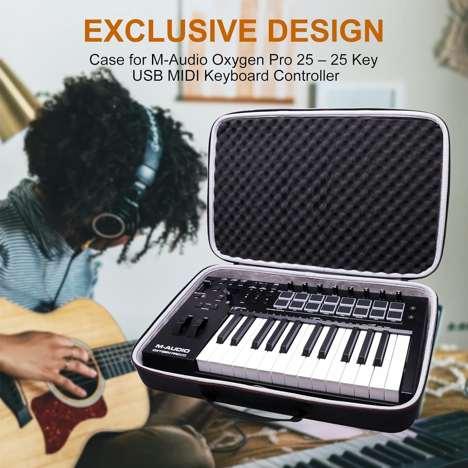 LTGEM EVA Hard Case for M-Audio Oxygen Pro 25 – 25 Key USB MIDI Keyboard Control