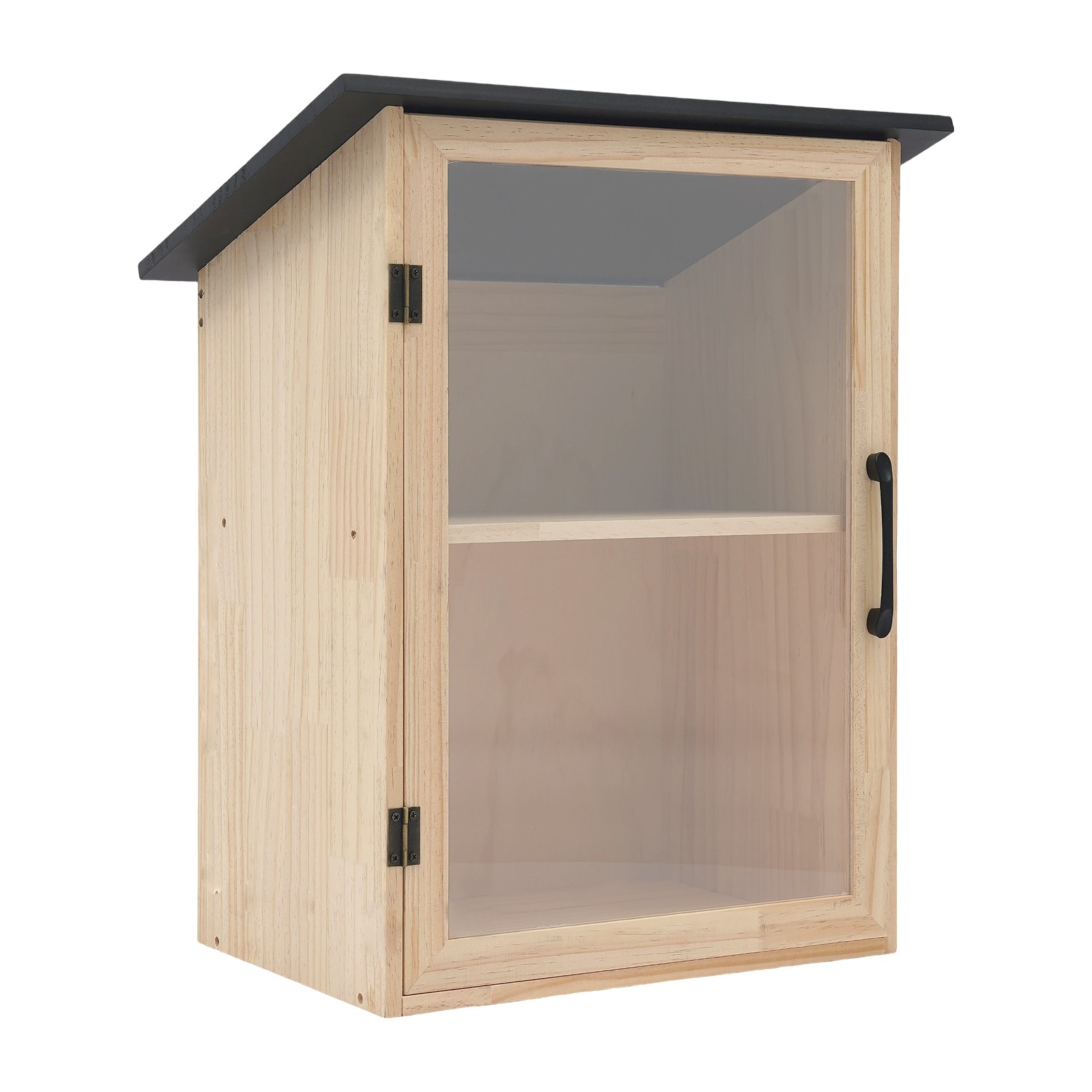 2-Tier Books Storage Box Newspapers Organizer Little Library Cabinet for Sharing
