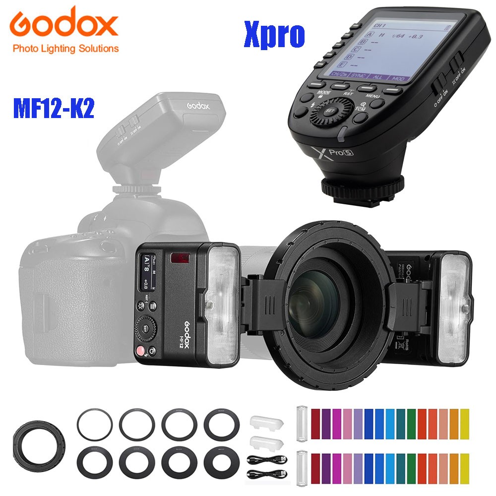 Godox MF12 MF12-K2 Macro Flash with Xpro Trigger Off-Camera TTL Flash Speedlite