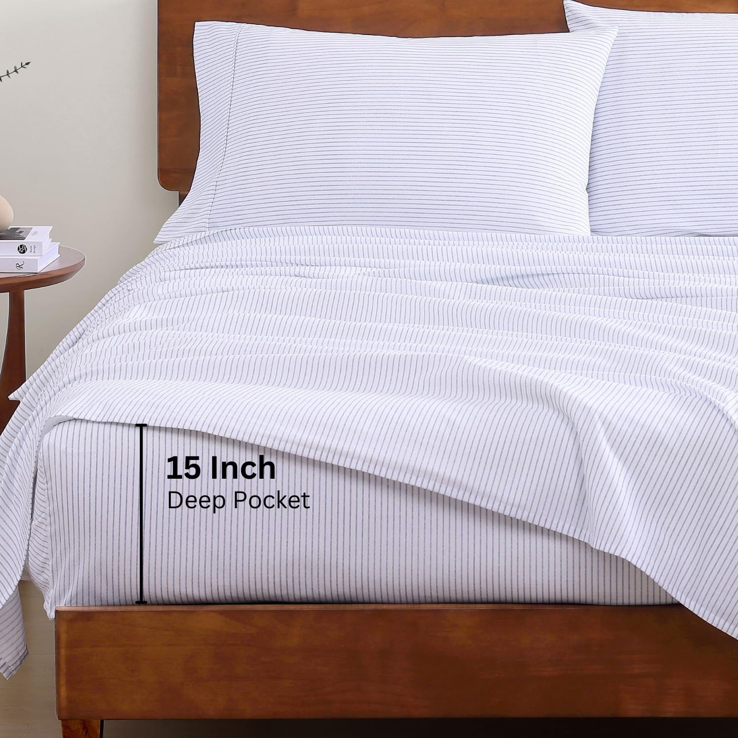 Sheets Twin Size Bed Set 100% Organic Cotton GOTS Certified Percale Weave Dee...