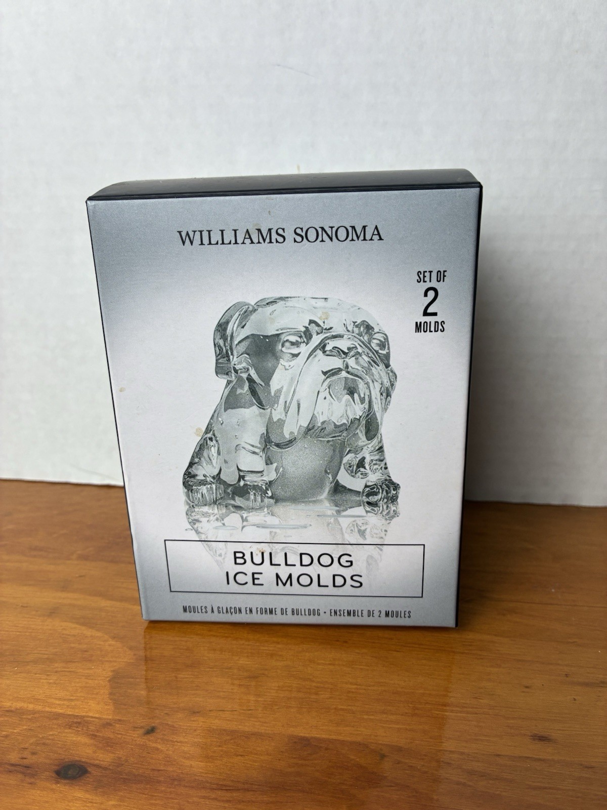 Williams Sonoma Bulldog Ice Molds Set of 2 Bourbon Cocktails Party BPA-Free