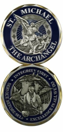 NEW Saint Michael Protect Us Airman Challenge Coin. 3130