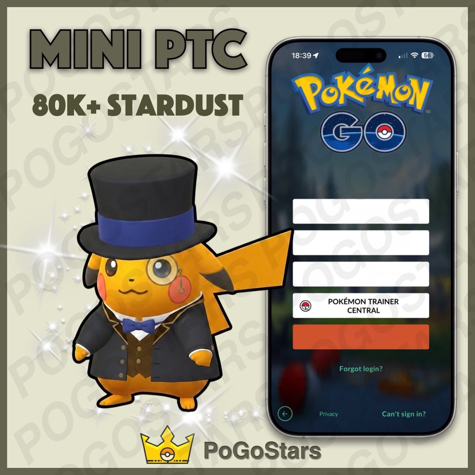 Pokémon PTC GO - Shiny Pikachu Formal Monocle Blue Accents✨Read Description✨