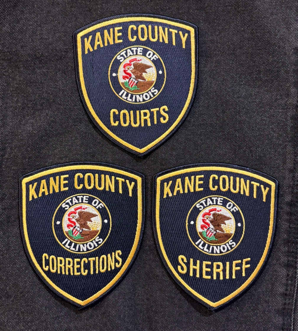 Kane County Illinois IL SET OF 3 Police Sheriff Corrections Courts Patch