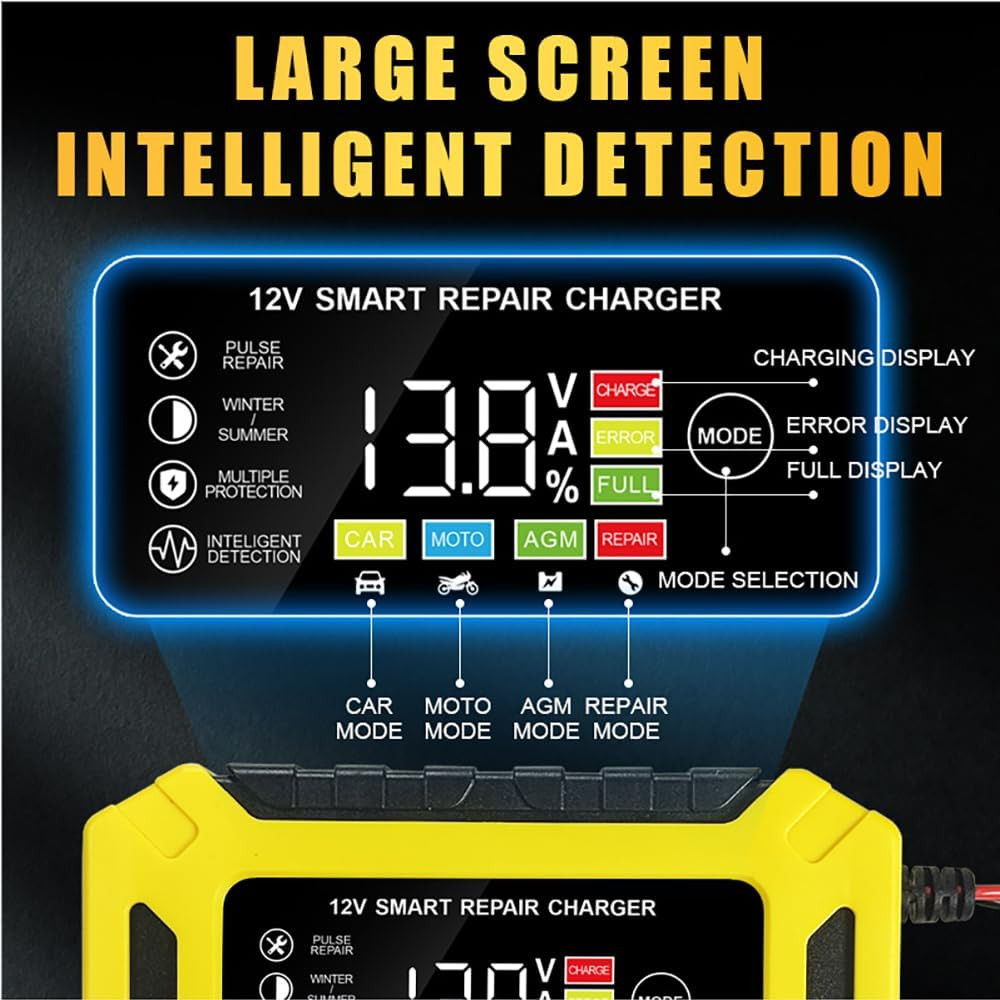 Car Battery Charger,6 AMP,12V Smart Battery Trickle Charger Automotive 12V Batte