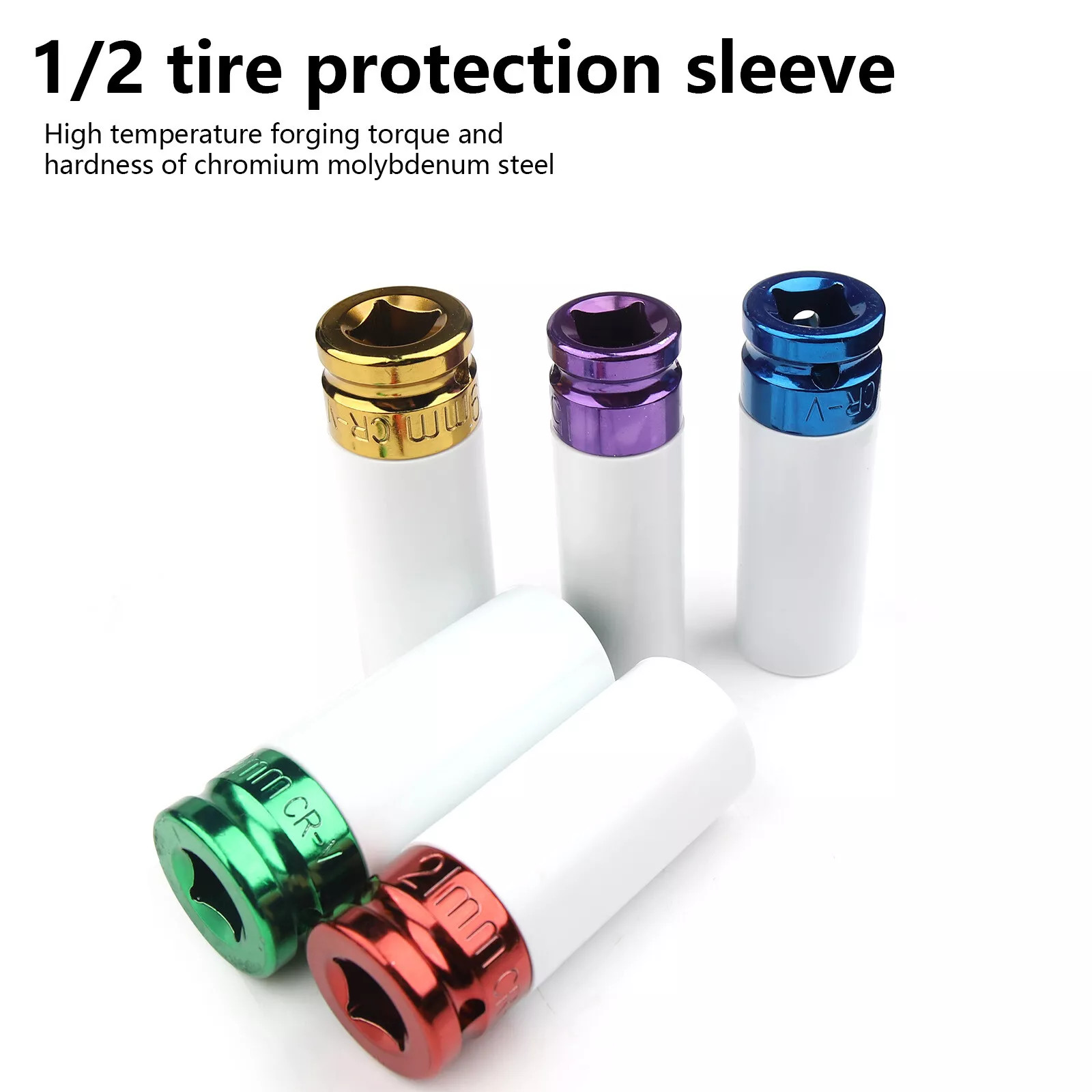 1/2" Drive Lug Nut Impact Socket Set Thin Wall Deep Wheel Protector Tool 5-Piece