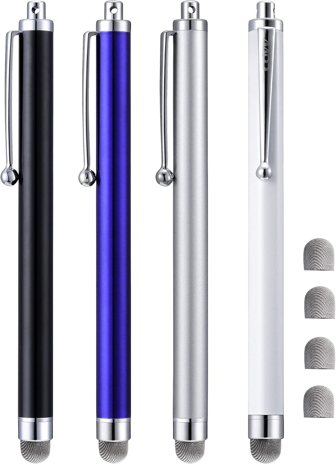 Stylus, 4 Pcs 5.0 Inch Mesh Fiber Tip Stylus Pens for Touch Screen, Compatible w