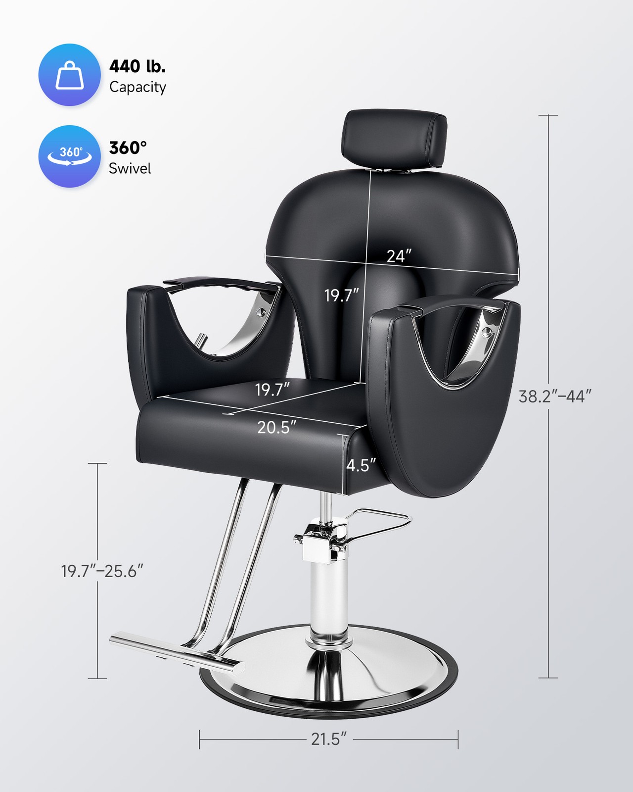 Hydraulic Barber Chair Styling Salon Work Station Beauty Salon Spa Equipment