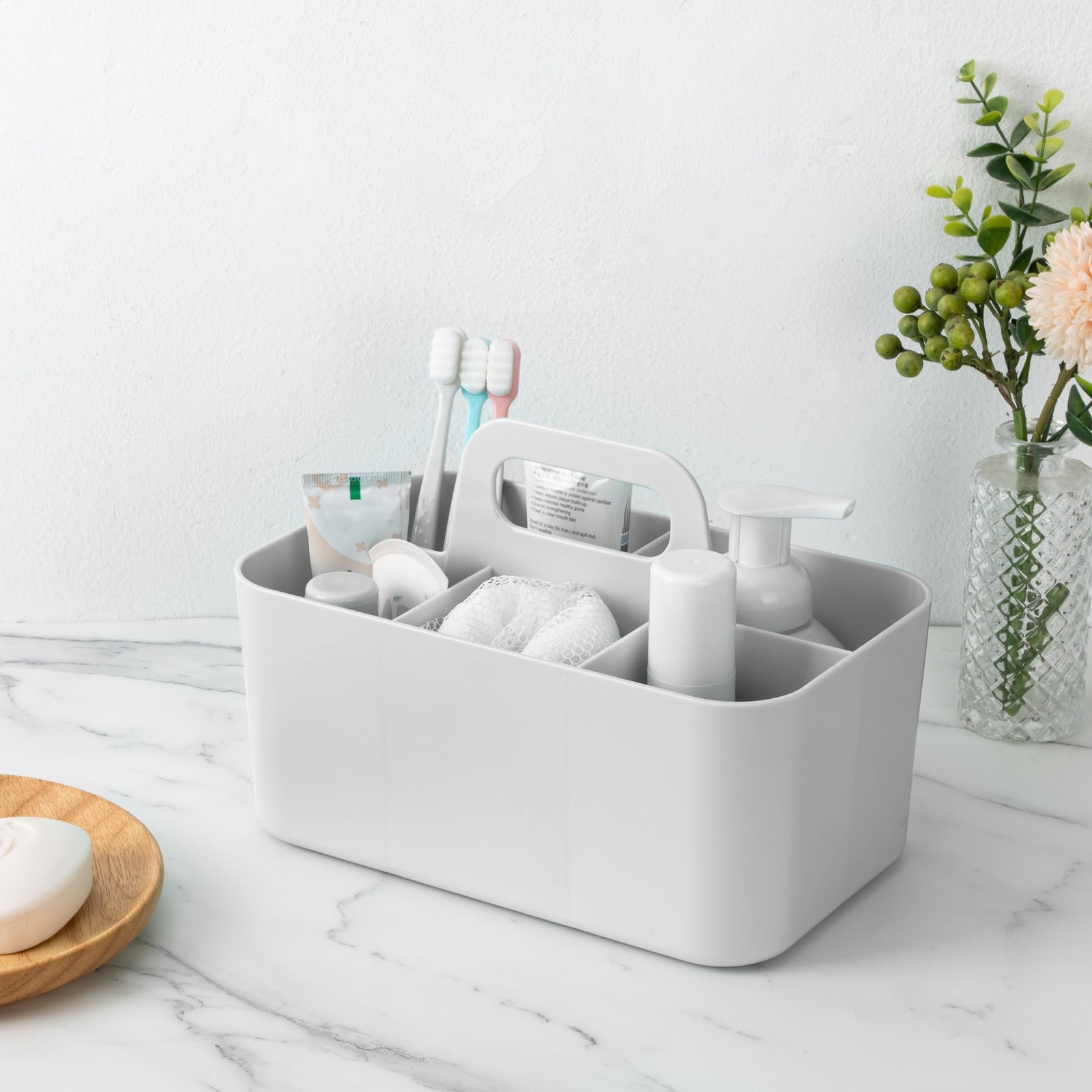 Tiawudi Multipurpose Caddy Organizer, Plastic with Rectangle, Gray