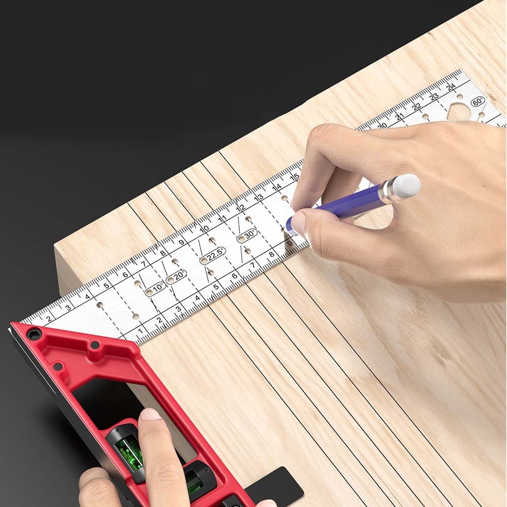 250/30/400mm 90 Degree Marking Gauge with High Visibility Level and Tabs