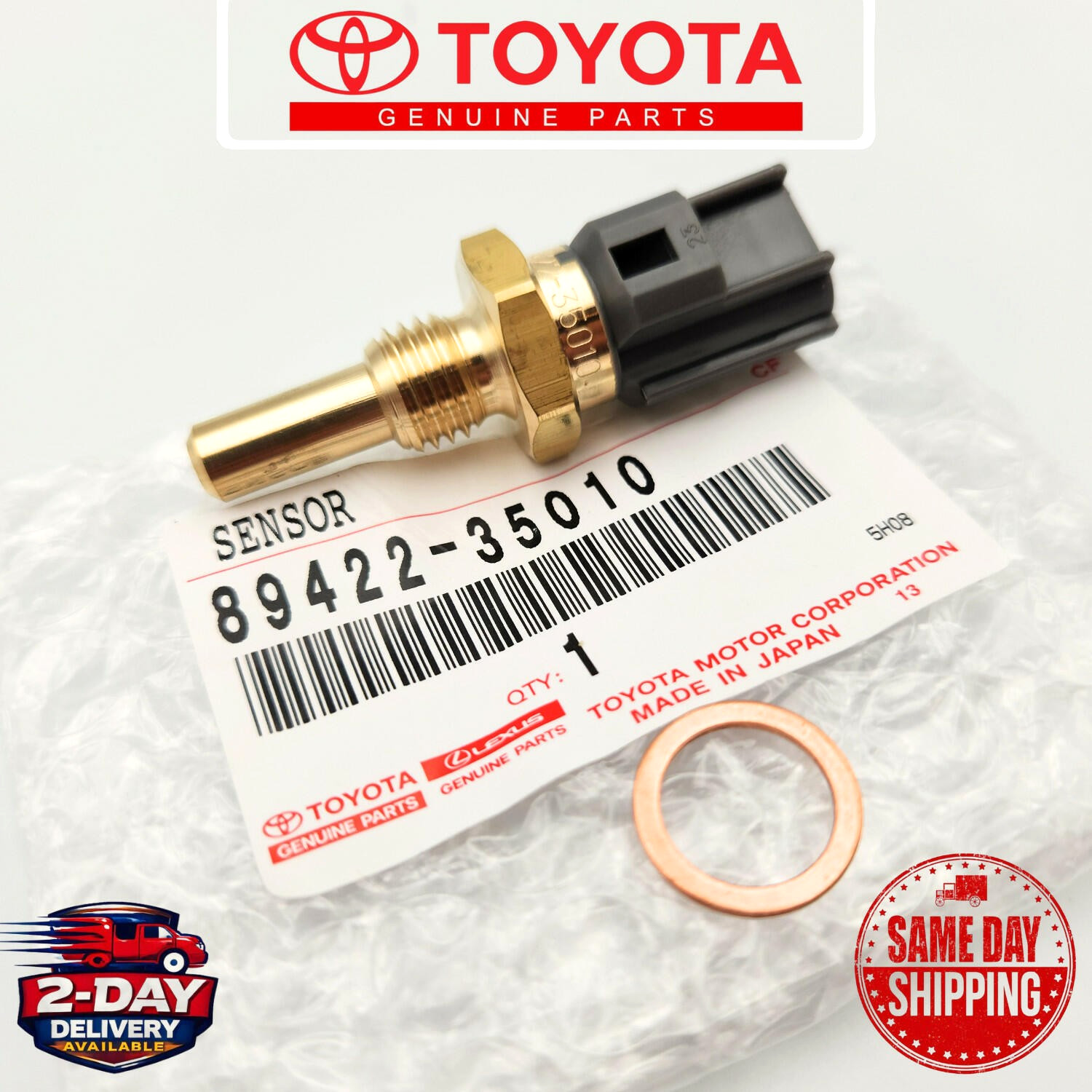 Genuine 89422-35010 Toyota Coolant Water Temperature Sensor Highlander Lexus