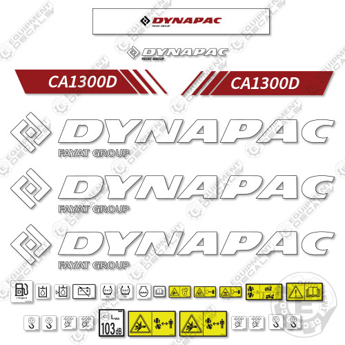 Fits Dynapac CA1300D Decal Kit Roller - 7 YEAR OUTDOOR 3M VINYL!