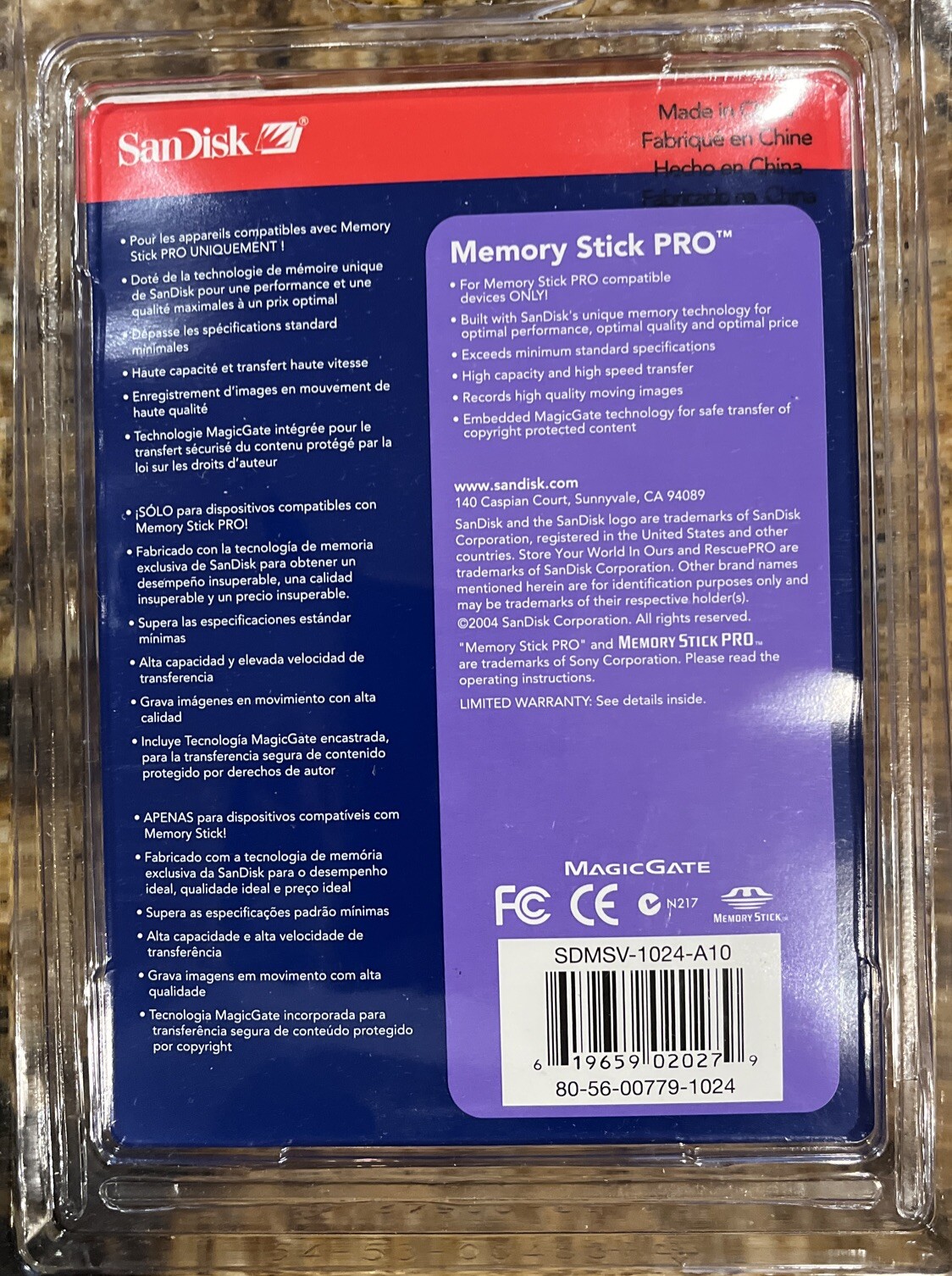 SanDisk 1 GB Memory Stick Pro (SDMSV-1024-A10)