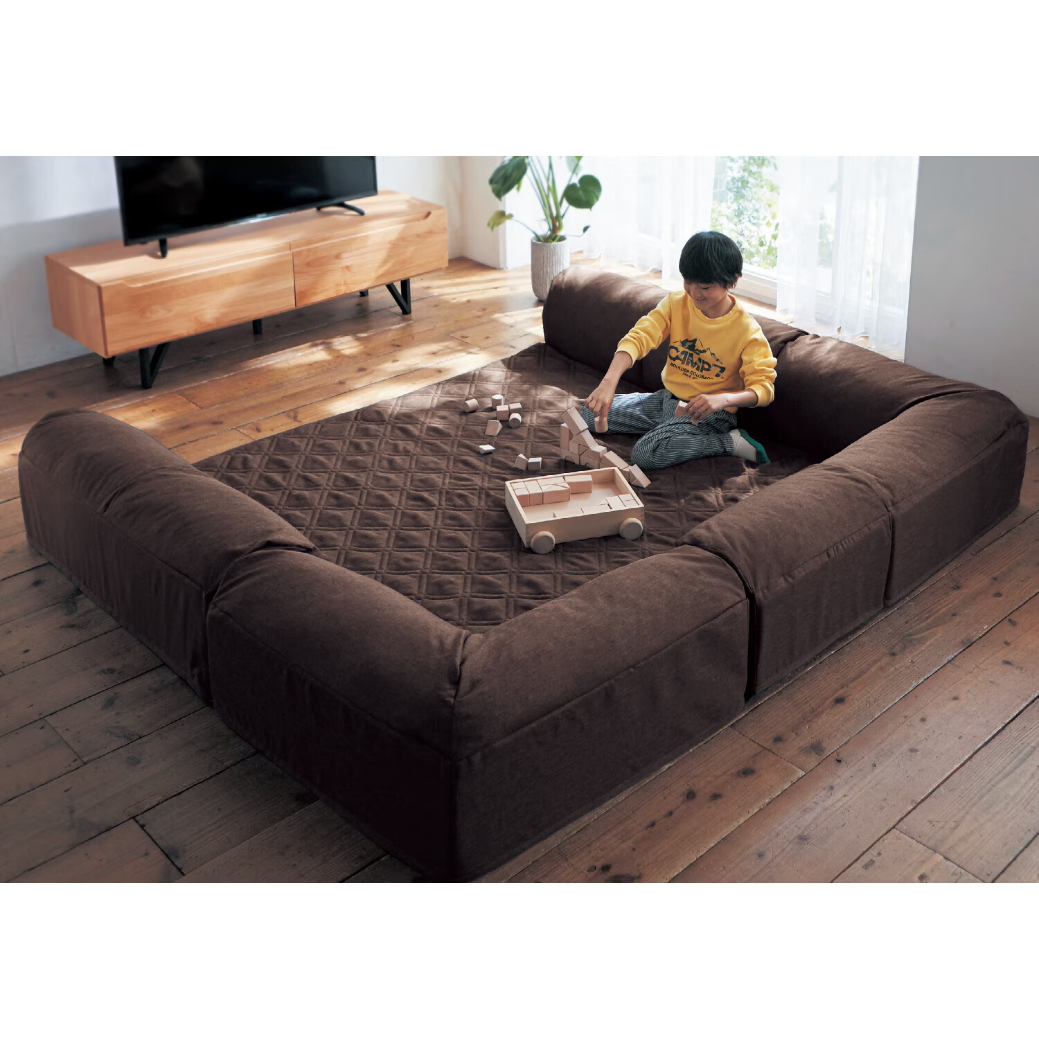 The double corner kotatsu Corner cushion rug C shaped 192.5x167.5 240x215cm