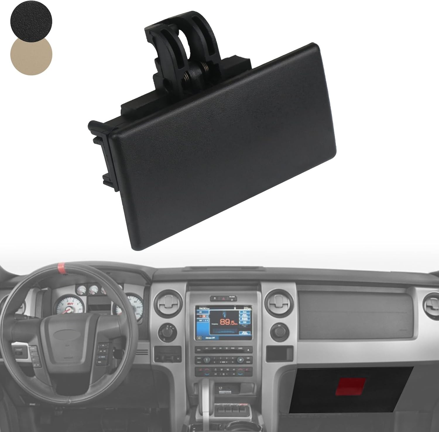 Front Passenger Side Glove Box Latch Compartment Door Handle Comp Color: Black
