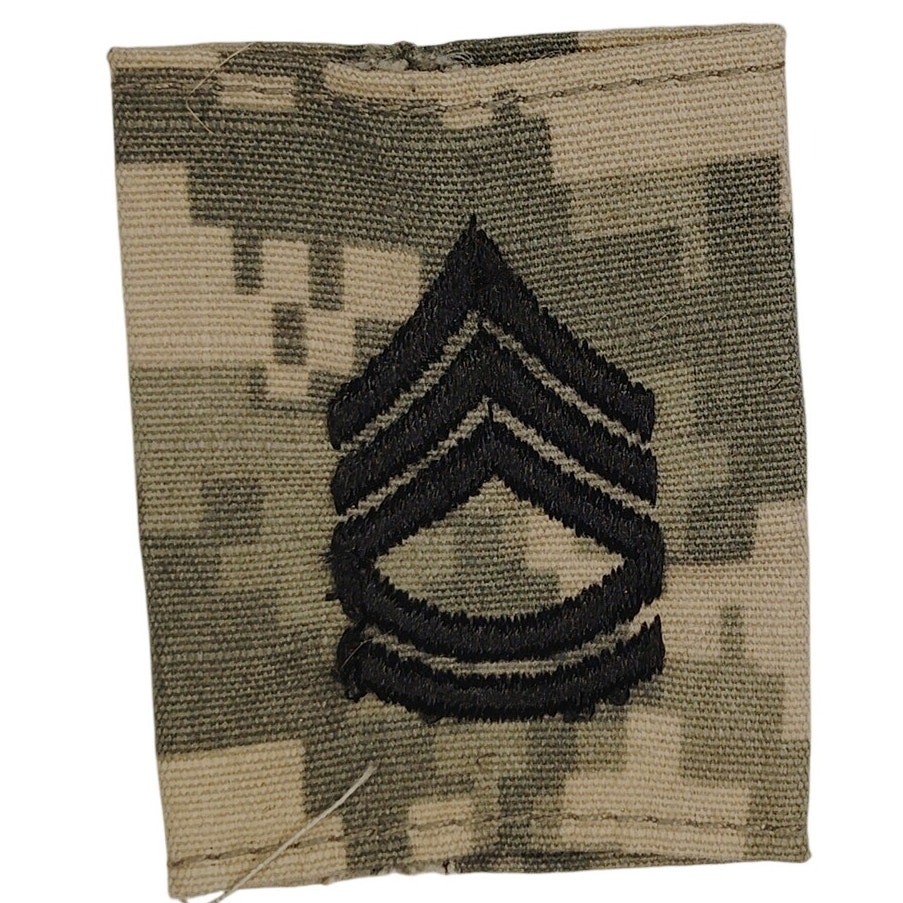 US Army First Sergeant 1SG E‑8 Rank Loop Black on ACU UCP Digital 2" × 1‑1/2"