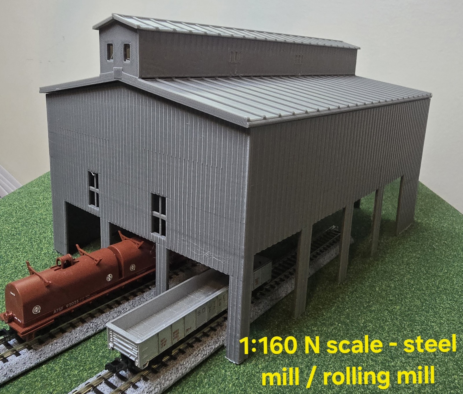 N Scale 160th Scale  Steel Rolling Mill Steel Mill Building Pull Through Doors