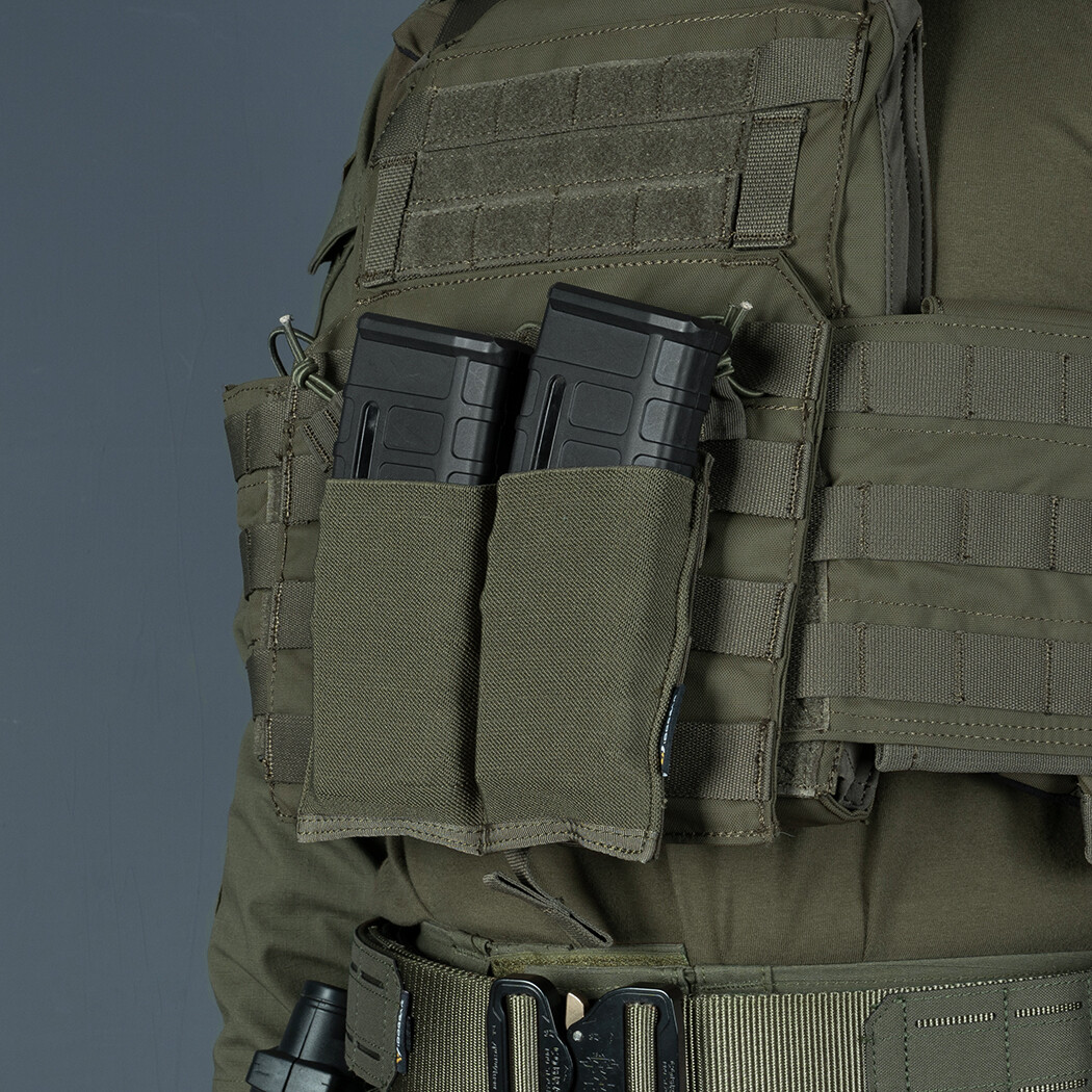 IDOGEAR Tactical 5.56 Mag Pouch Elastic Fast Draw MOLLE Double Rifle Mag Carrier
