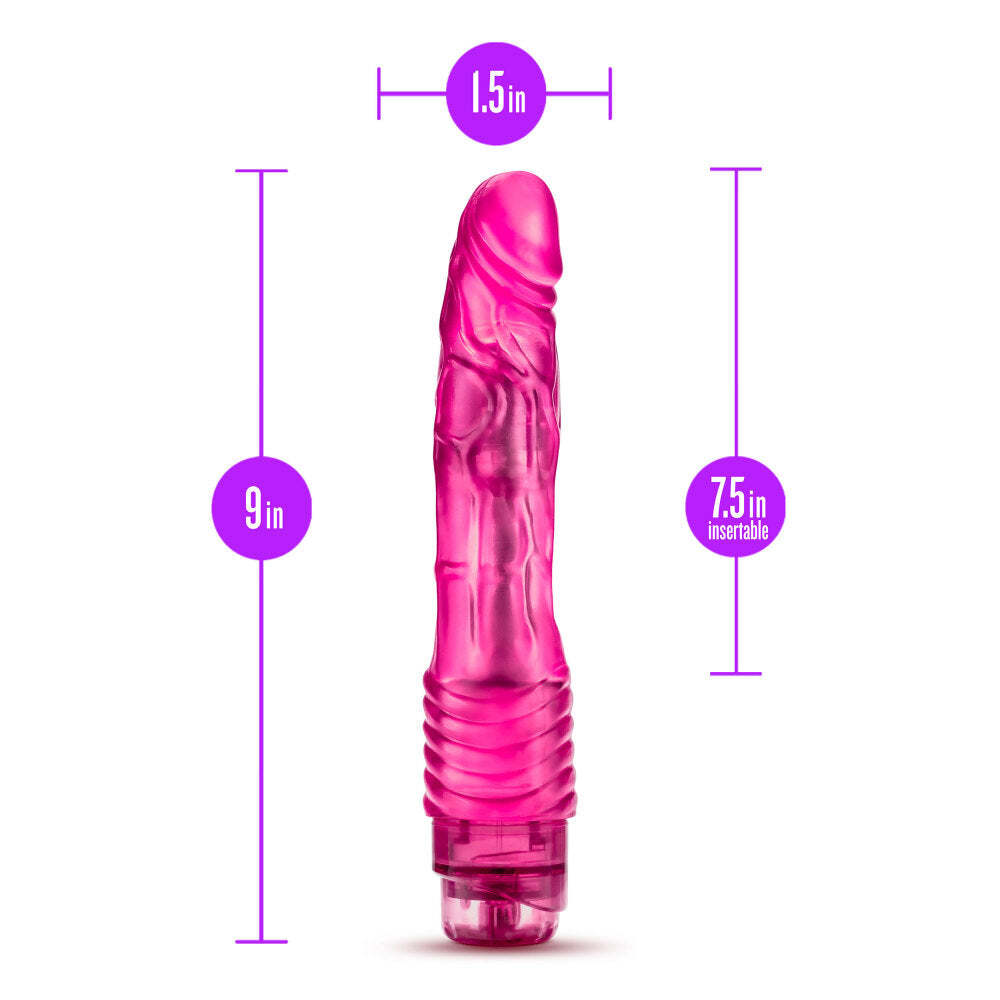 Blush B Yours- 9''Soft Flexible Realistic Multispeed Vibrating Waterproof Dildo