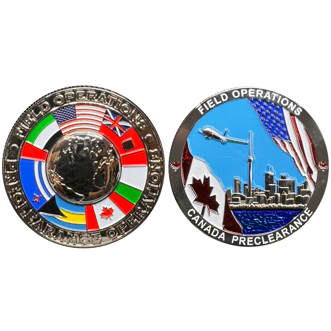 DL8-06 CBP OFO Field Operations Canada Preclearance Field Ops Challenge Coin CBP