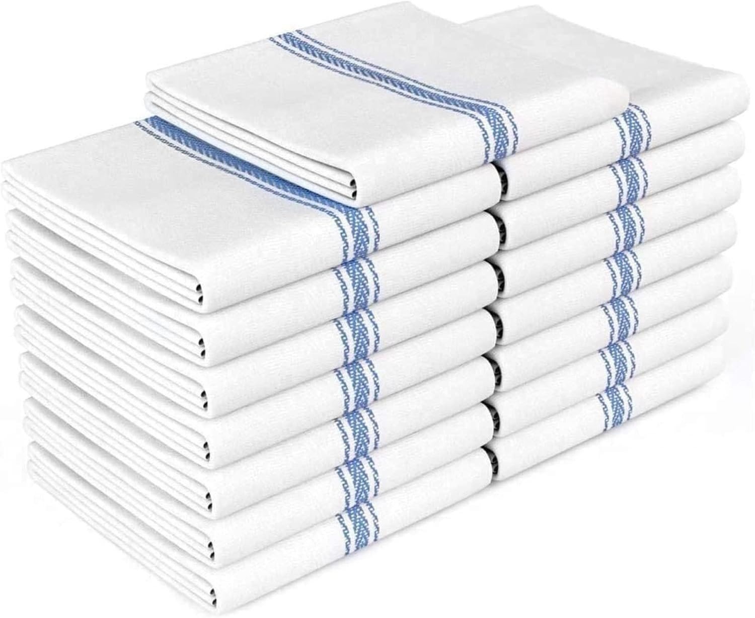 Zeppoli Classic Dish Towels - 15 Pack - 14" by 25" - 100% Cotton Kitchen Towels