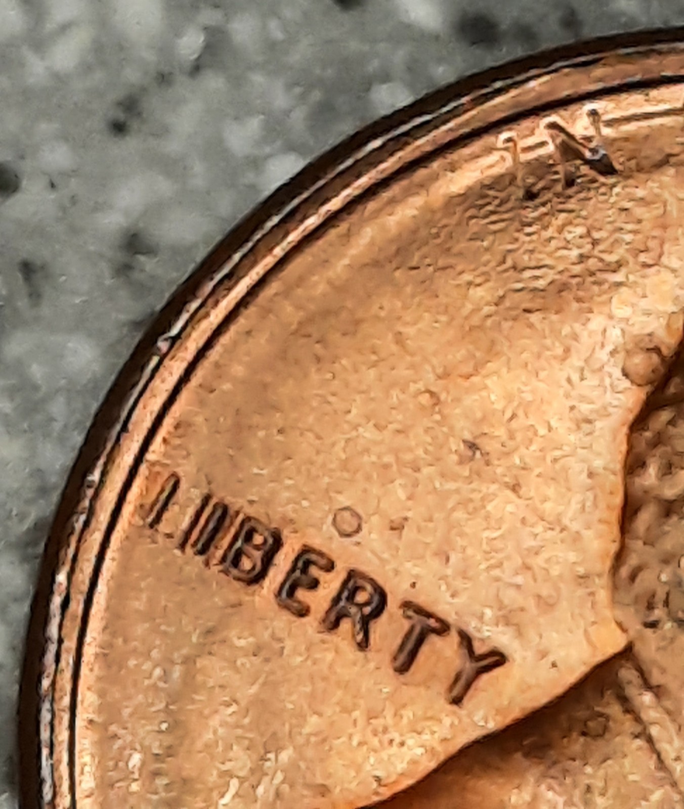 1985 US Lincoln Cent misaligned die (II) Liberty & thin (I) in God we trust