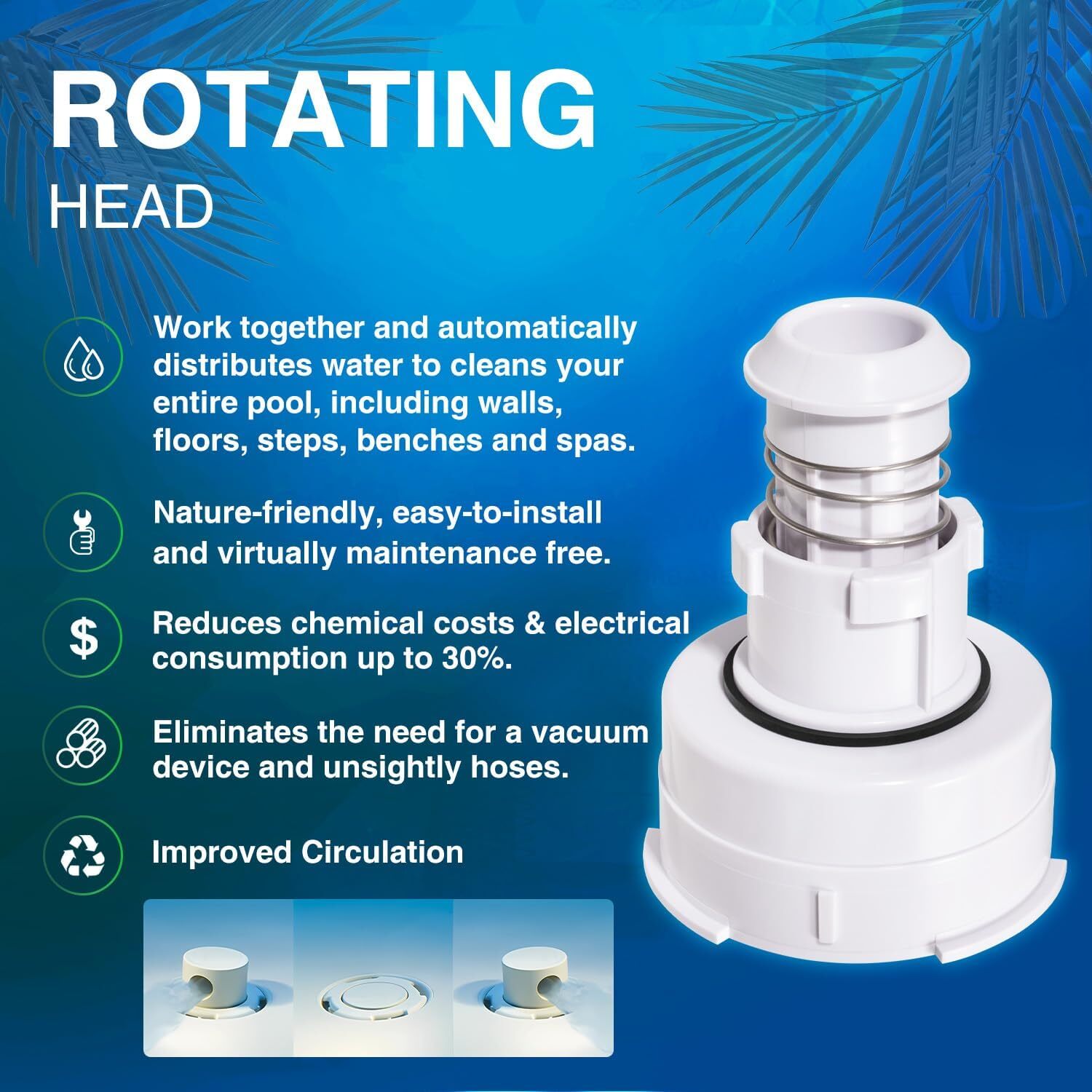 PCC2000 Rotating Pop Up Head Nozzel for Paramount In-Floor Cleaning System