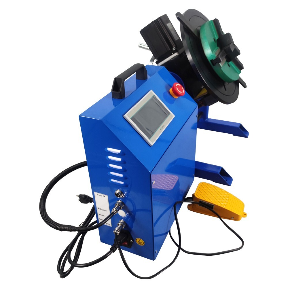 PLC Touch Screen Controller 110LB Welding Positioner Turntable with 200mm Chuck