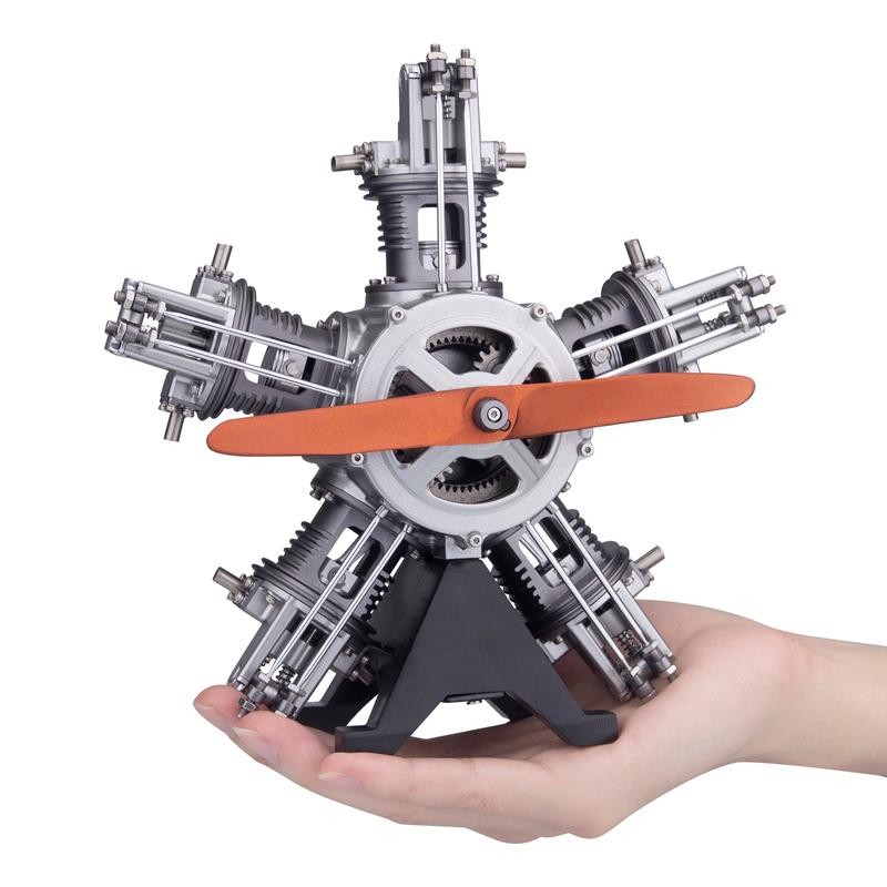 TECHING Electric Engine Five Cylinders Radial Realistic DIY Art Display Model