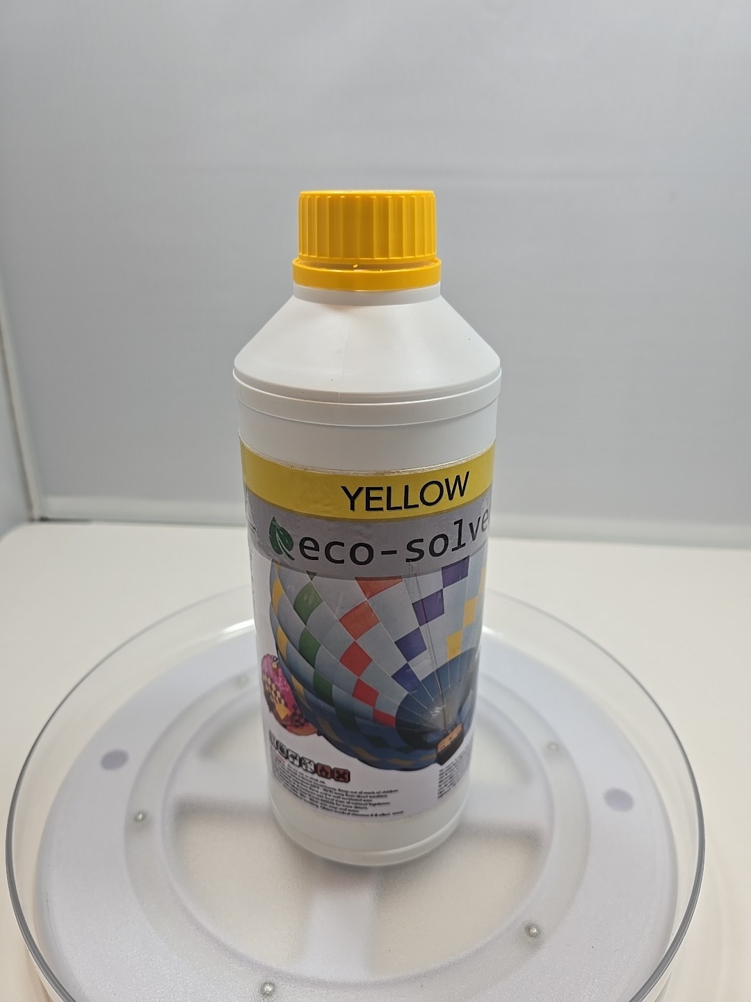 Eco-Solvent 1 Liter Refill Bottle Yellow Factory Sealed Mutoh Mimkai Rockhopper