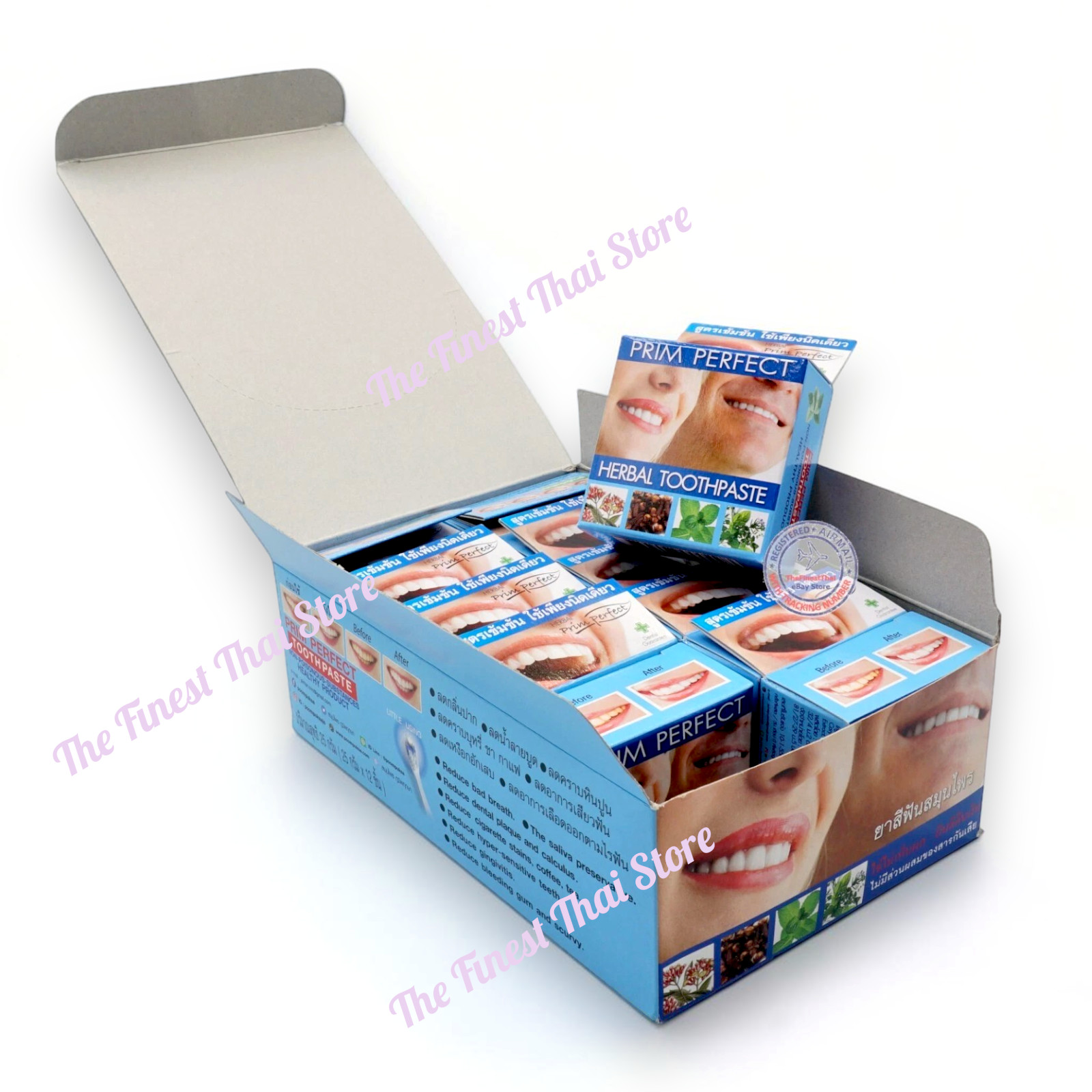 12x 25g. Prim Perfect Thai Herbal Clove Toothpaste Anti Bacteria Whitening Teeth