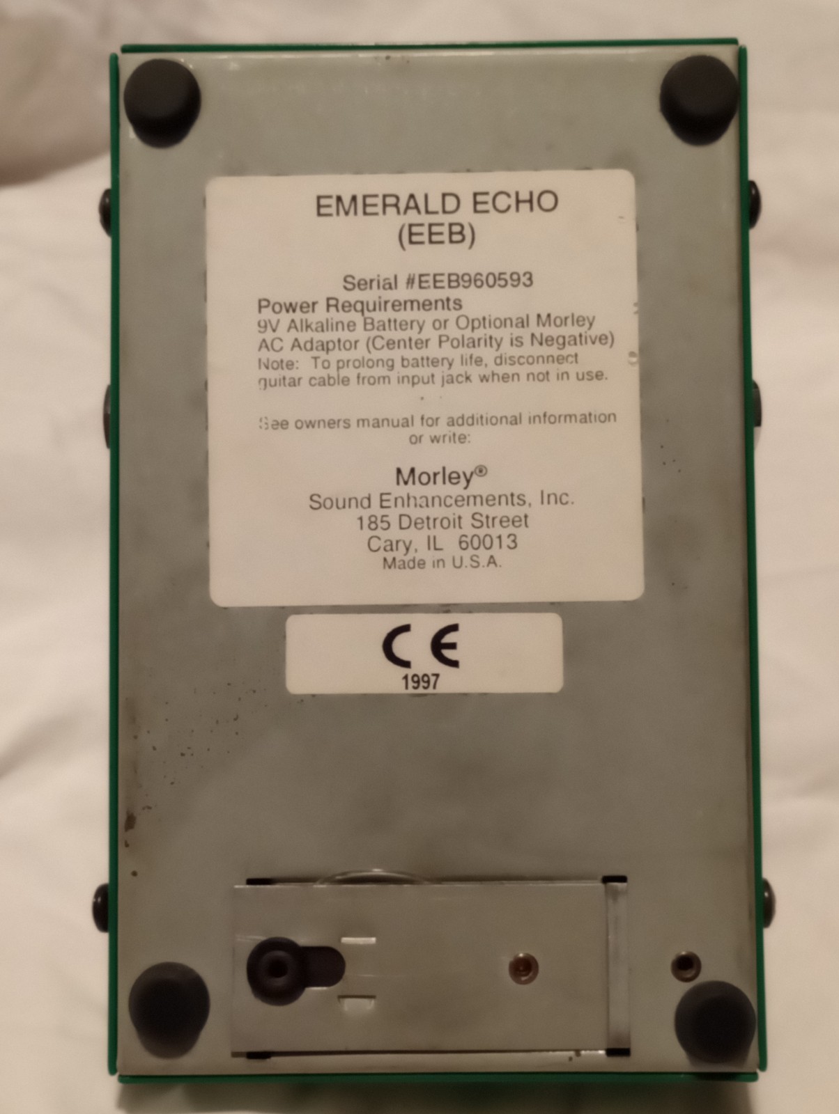 Morley Emerald Echo 1997 Vintage Analog Reverb Delay Effect Pedal