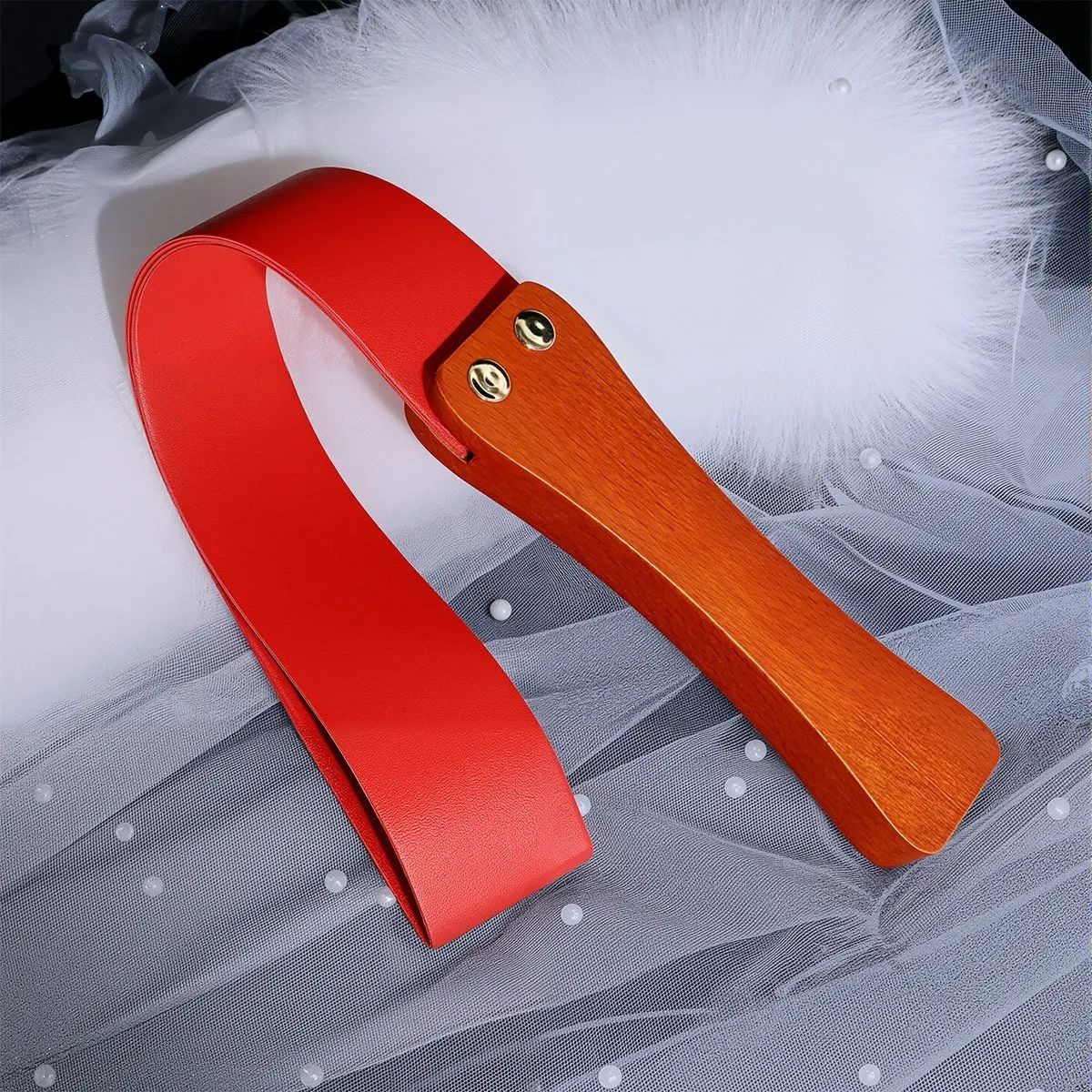 48cm PU Leather Horse Whip with Wooden Handle – Equestrian Training Tool