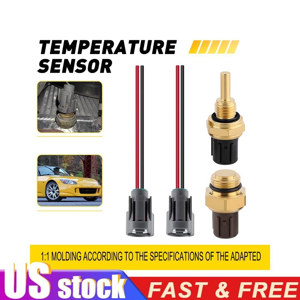 2pcs Cooling Fan Switch Coolant Temp Sensor For Honda Accord CR-V Civic Acura