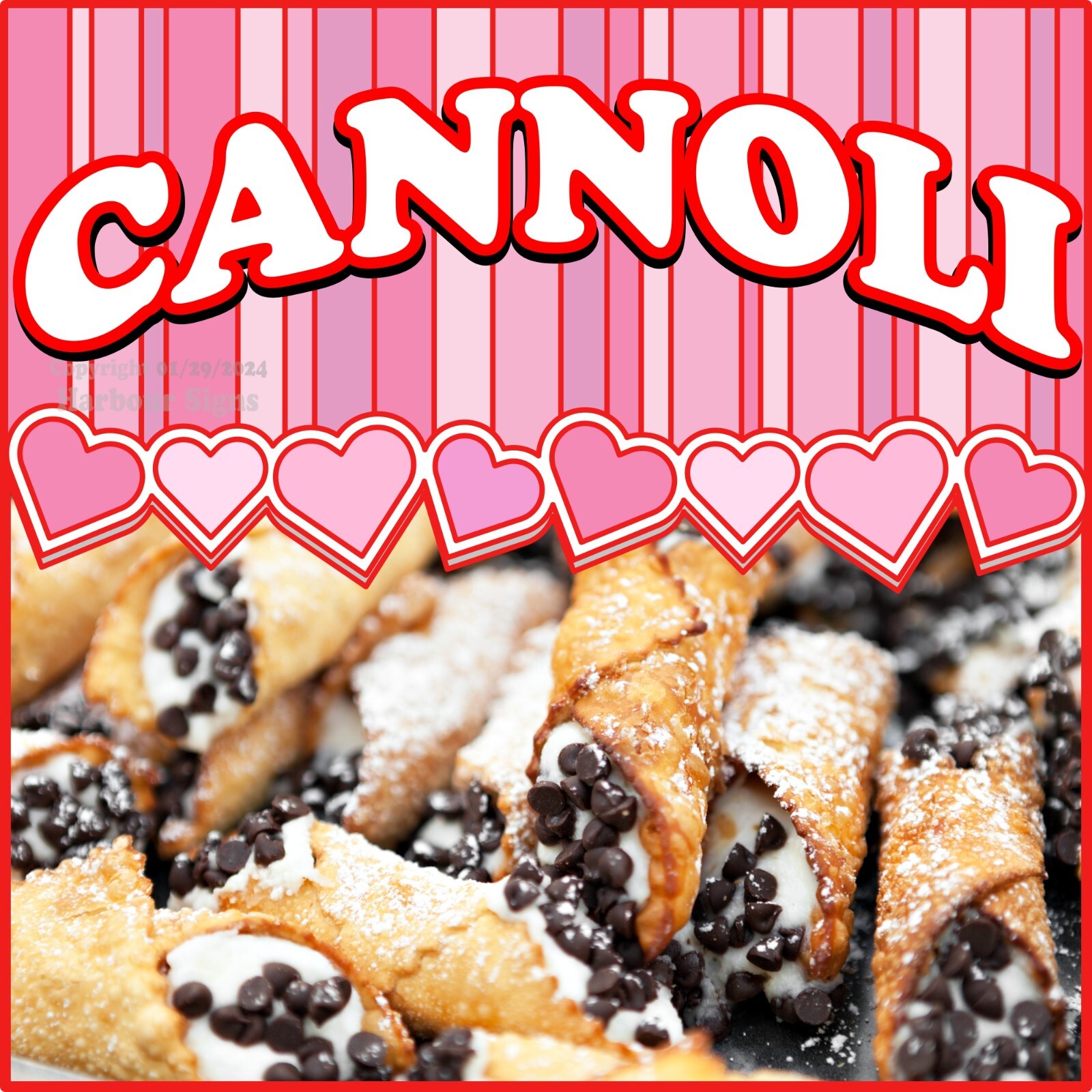 Cannoli DECAL (Choose Size) Snack Concession Food Truck Sticker S