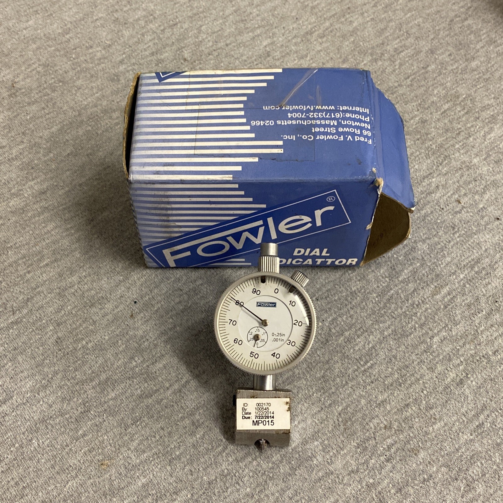 Fowler ADG Dial Indicator w/ 0-0.250" Measuring Range