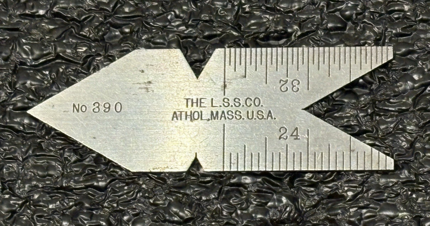 Vintage L. S. Starrett No. 390 Center Gage Angles 60 Deg. Machinist Tool USA